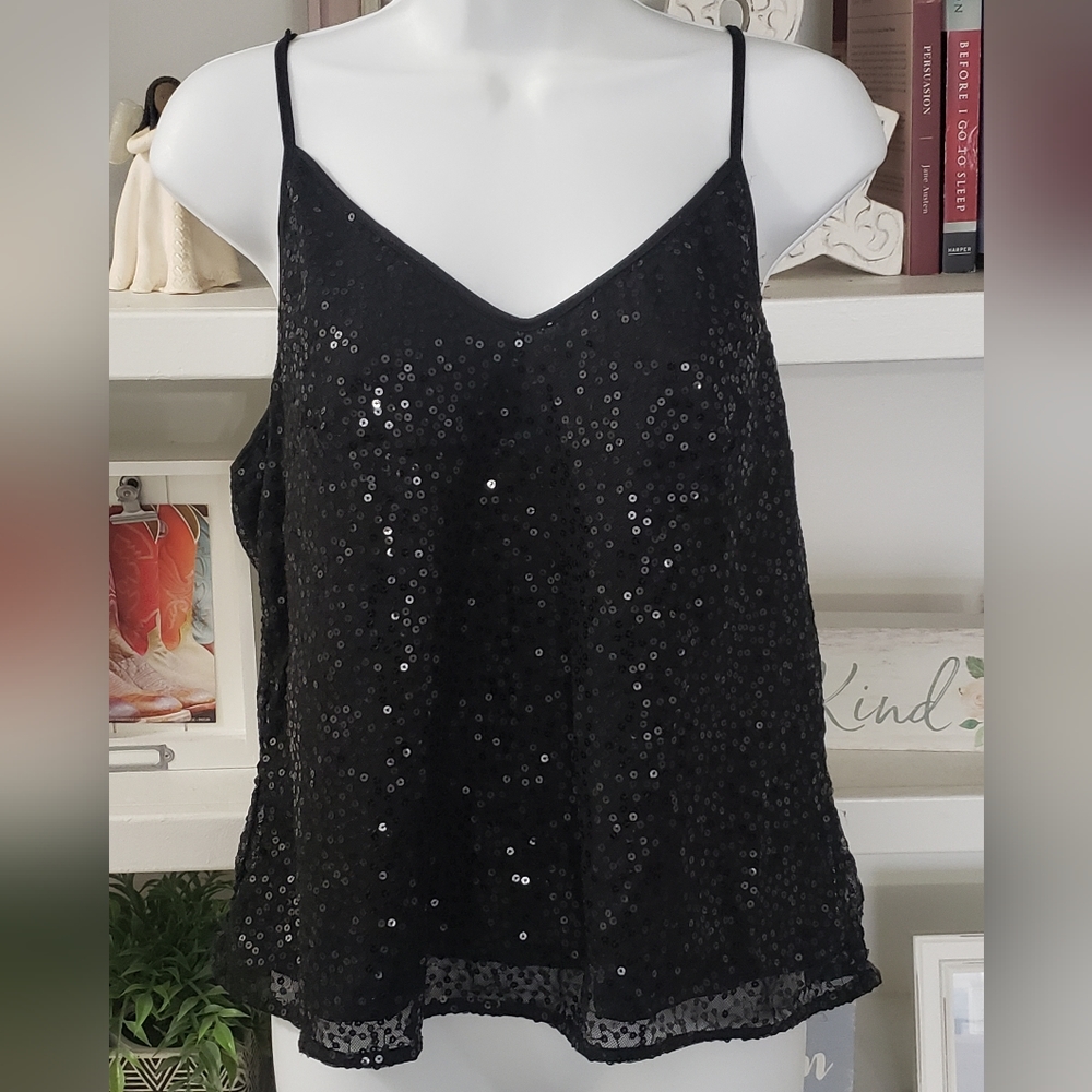 H&M Black Sequin Cami